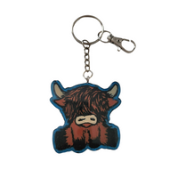 Highland cow keychain