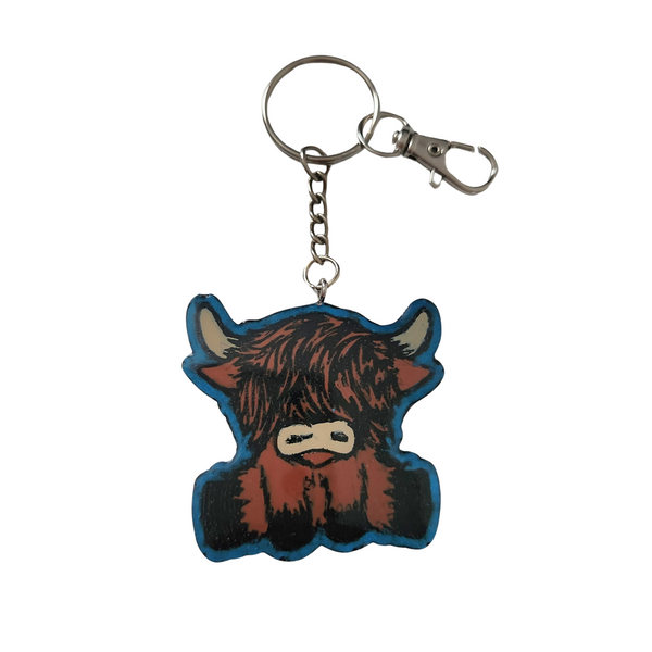 Highland cow keychain