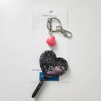 Heart wand shaker keychain