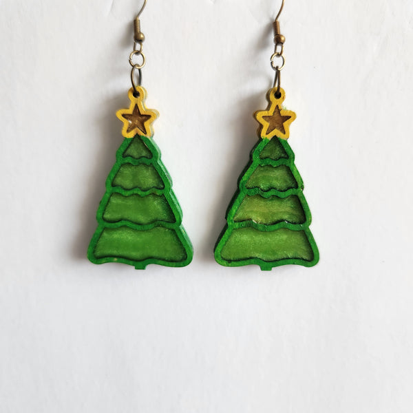 Christmas tree earrings