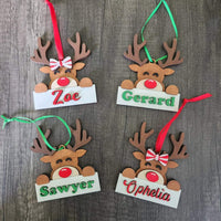 Personalized reindeer ornament