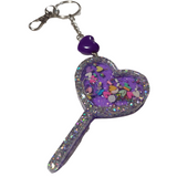 Heart wand shaker keychain