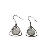 Metal shaped druzy dangle earrings