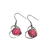 Metal shaped druzy dangle earrings