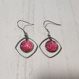 Metal shaped druzy dangle earrings