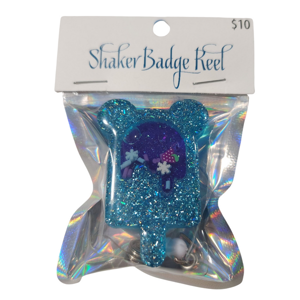 Bear popsicle shaker badge reel