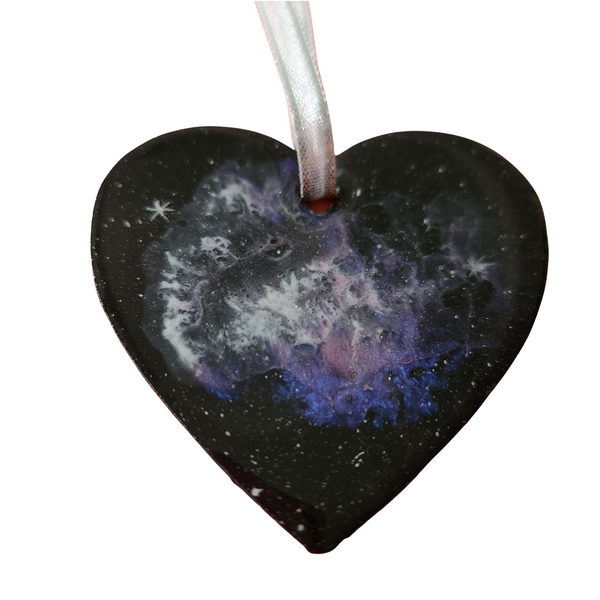 Space heart ornaments