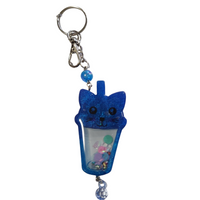 Cat drink shaker keychains