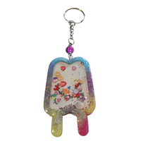 Double popsicle shaker keychain