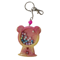 Bear gumball shaker keychain