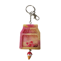 Milk carton shaker keychain