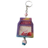 Milk carton shaker keychain